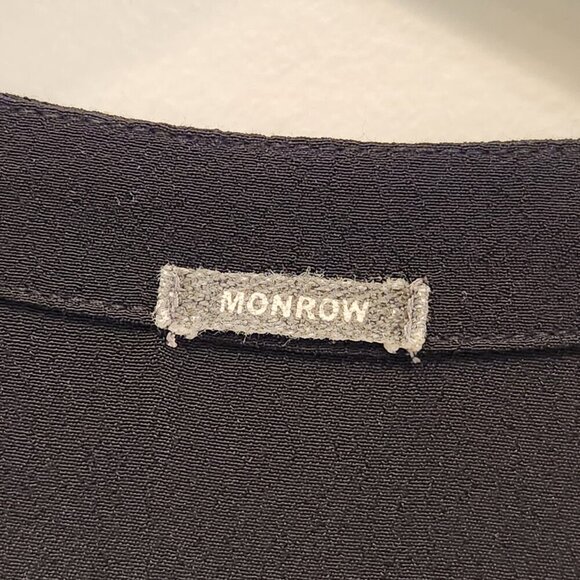 Monrow Jumpsuit Revolve Black Crepe Jogger Tank Cotton Blend - Size S - Picture 6 of 6